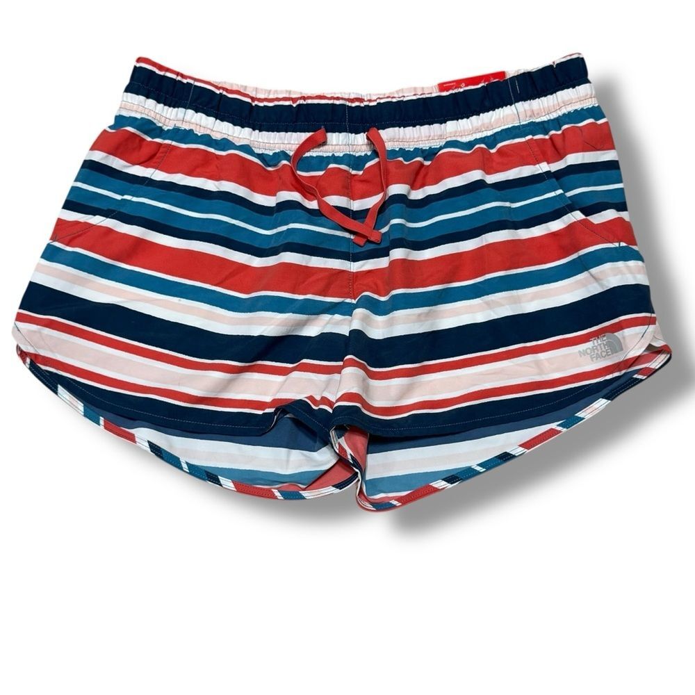 North Face Class V Shorts Size L Striped Trail Core Swim Hike Outdoor Summer